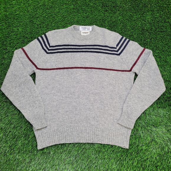 Vintage 80s Campus MOD Sweater Large 21x26 Gray - Picture 1 of 9